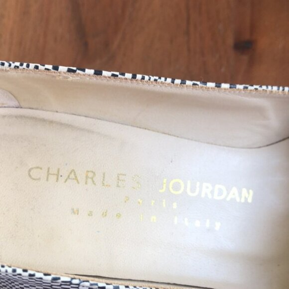 Rare Vintage Charles Jourdan Leather Pumps Black & Ivory Pattern Sz‎ 6 - EUC - Picture 9 of 14